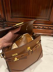 Kitlife Balmain Bbuzz 23 Calfskin Leather Shoulder Bag Brown 23x20x11cm - 2