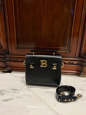 Kitlife Balmain Bbuzz 23 Calfskin Leather Shoulder Bag Black 23x20x11cm