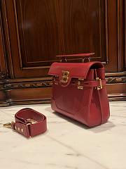 Kitlife Balmain Bbuzz 23 Calfskin Leather Shoulder Bag Red 23x20x11cm - 5