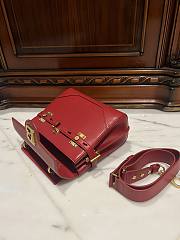 Kitlife Balmain Bbuzz 23 Calfskin Leather Shoulder Bag Red 23x20x11cm - 4