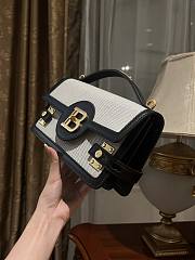Kitlife Balmain Bbuzz Raffia B-Buzz Shoulder 24 Bag Grey & Black 24x14.5x4cm - 3