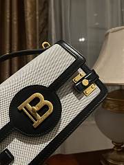 Kitlife Balmain Bbuzz Raffia B-Buzz Shoulder 24 Bag Grey & Black 24x14.5x4cm - 2