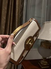 Kitlife Balmain Bbuzz Raffia B-Buzz Shoulder 24 Bag Grey & Brown 24x14.5x4cm  - 6
