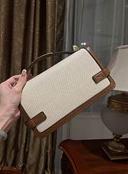 Kitlife Balmain Bbuzz Raffia B-Buzz Shoulder 24 Bag Grey & Brown 24x14.5x4cm  - 2