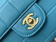 Kitlife Chanel East West Teal Chocolate Bar Quilted Chain Flap Bag Blue 26x12.5x4cm - 6