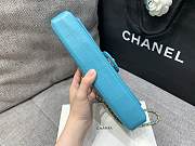 Kitlife Chanel East West Teal Chocolate Bar Quilted Chain Flap Bag Blue 26x12.5x4cm - 5