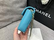 Kitlife Chanel East West Teal Chocolate Bar Quilted Chain Flap Bag Blue 26x12.5x4cm - 4