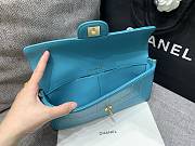 Kitlife Chanel East West Teal Chocolate Bar Quilted Chain Flap Bag Blue 26x12.5x4cm - 3