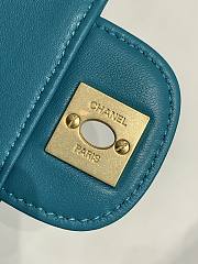 Kitlife Chanel East West Teal Chocolate Bar Quilted Chain Flap Bag Blue 26x12.5x4cm - 2