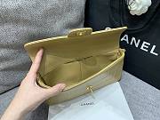 Kitlife Chanel East West Teal Chocolate Bar Quilted Chain Flap Bag Beige 26x12.5x4cm - 5