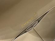 Kitlife Chanel East West Teal Chocolate Bar Quilted Chain Flap Bag Beige 26x12.5x4cm - 3
