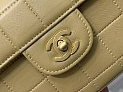 Kitlife Chanel East West Teal Chocolate Bar Quilted Chain Flap Bag Beige 26x12.5x4cm - 2