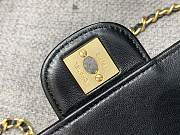 Kitlife Chanel East West Teal Chocolate Bar Quilted Chain Flap Bag Black 26x12.5x4cm - 6