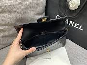 Kitlife Chanel East West Teal Chocolate Bar Quilted Chain Flap Bag Black 26x12.5x4cm - 3