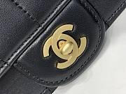 Kitlife Chanel East West Teal Chocolate Bar Quilted Chain Flap Bag Black 26x12.5x4cm - 2