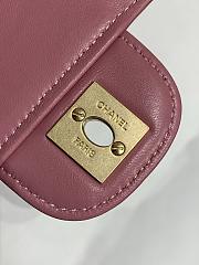 Kitlife Chanel East West Teal Chocolate Bar Quilted Chain Flap Bag Pink 26x12.5x4cm - 3
