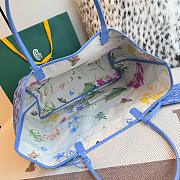 Kitlife Goyard Goyardine 2025 Floral Fantasy ST Louis Tote Bag Blue 34x15x28cm - 4