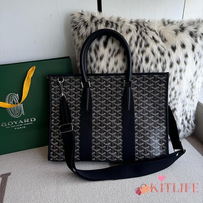Kitlife Goyard Villette Jacquard PM Tote Bag in Black 39x6.5x29cm - 1