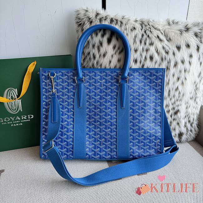 Kitlife Goyard Villette Jacquard PM Tote Bag in Blue 39x6.5x29cm - 1