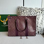 Kitlife Goyard Villette Jacquard PM Tote Bag in Burgundy 39x6.5x29cm - 6