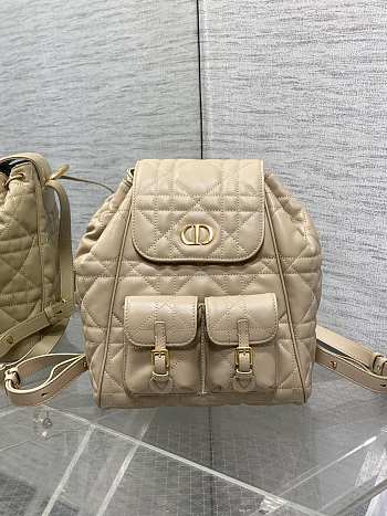Kitlife Dior Caro Backpack Beige 23x11x25cm