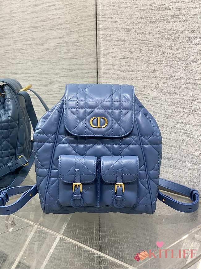 Kitlife Dior Caro Backpack Blue 23x11x25cm - 1