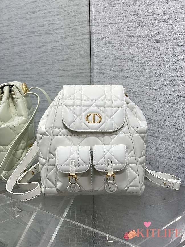 Kitlife Dior Caro Backpack White 23x11x25cm - 1