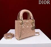 Kitlife Dior Lady Diana Beige Patent Leather Bag M0505 17x15x7cm - 6