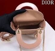 Kitlife Dior Lady Diana Beige Patent Leather Bag M0505 17x15x7cm - 5