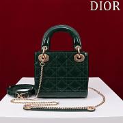 Kitlife Dior Lady Diana Green Patent Leather Bag M0505 17x15x7cm  - 1