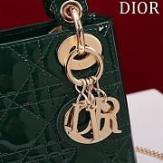 Kitlife Dior Lady Diana Green Patent Leather Bag M0505 17x15x7cm  - 2