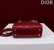 Kitlife Dior Lady Diana Red Patent Leather Bag M0505 17x15x7cm - 6