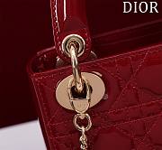 Kitlife Dior Lady Diana Red Patent Leather Bag M0505 17x15x7cm - 3