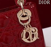Kitlife Dior Lady Diana Red Patent Leather Bag M0505 17x15x7cm - 2