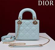 Kitlife Dior Lady Diana Blue Patent Leather Bag M0505 17x15x7cm - 1