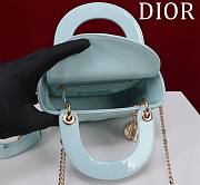 Kitlife Dior Lady Diana Blue Patent Leather Bag M0505 17x15x7cm - 3