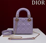 Kitlife Dior Lady Diana Purple Patent Leather Bag M0505 17x15x7cm - 1