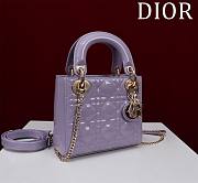 Kitlife Dior Lady Diana Purple Patent Leather Bag M0505 17x15x7cm - 2
