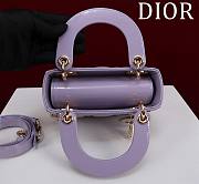 Kitlife Dior Lady Diana Purple Patent Leather Bag M0505 17x15x7cm - 3