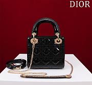 Kitlife Dior Lady Diana Black Patent Leather Bag M0505 17x15x7cm - 1