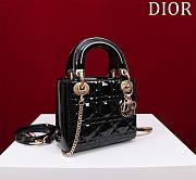Kitlife Dior Lady Diana Black Patent Leather Bag M0505 17x15x7cm - 5
