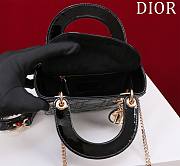 Kitlife Dior Lady Diana Black Patent Leather Bag M0505 17x15x7cm - 4