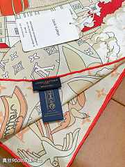 Kitlife Louis Vuitton Journey Scarf Beige & White 90x90cm - 5