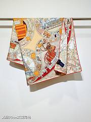 Kitlife Louis Vuitton Journey Scarf Beige & White 90x90cm - 2