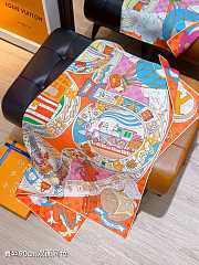 Kitlife Louis Vuitton Journey Scarf Orange 90x90cm - 6