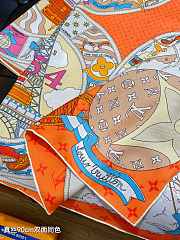 Kitlife Louis Vuitton Journey Scarf Orange 90x90cm - 5
