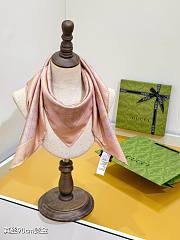 Kitlife Gucci Horsebit Gold Stamping Twill Silk Scarf Beige & Light Brown 90x90cm - 5