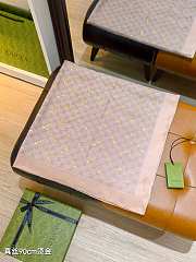Kitlife Gucci Horsebit Gold Stamping Twill Silk Scarf Beige & Light Brown 90x90cm - 2
