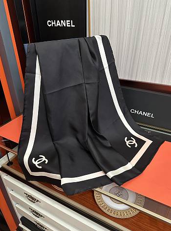 Kitlife Chanel 2025 Square Scarf Black 90x90cm