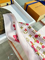 Kitlife Louis Vuitton x TM Monogram White Cherry Blossom Silk Scarf 88x88cm - 3